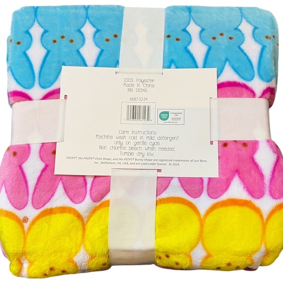 Peeps Plush Easter Throw Blanket 50 x 60 - Picture 5 of 6